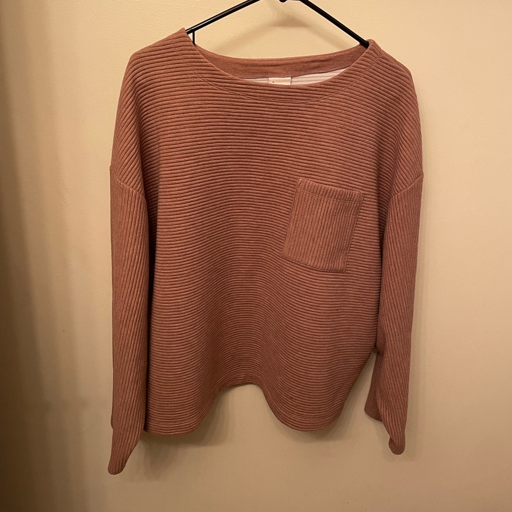 Mauve, quilted stitch sweater